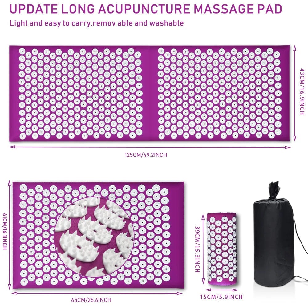 "Relax and Rejuvenate with a Acupressure Massage Cushion Set – Includes Mat, Pillow, and Kuznetsov's Applicator for Neck and Back Pain Relief"