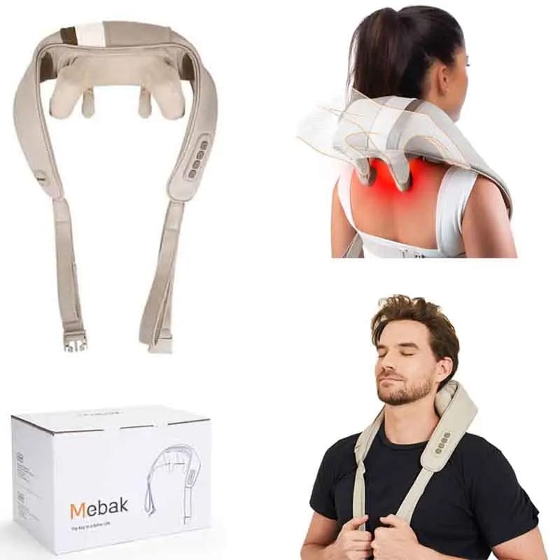 Mebak Massager for Neck And Back Trapezius Neck Cervical Back Massage Shawl Wireless Neck And Shoulder Kneading Massage Pillow - EXCLUSIVE OFFER 20% OFF