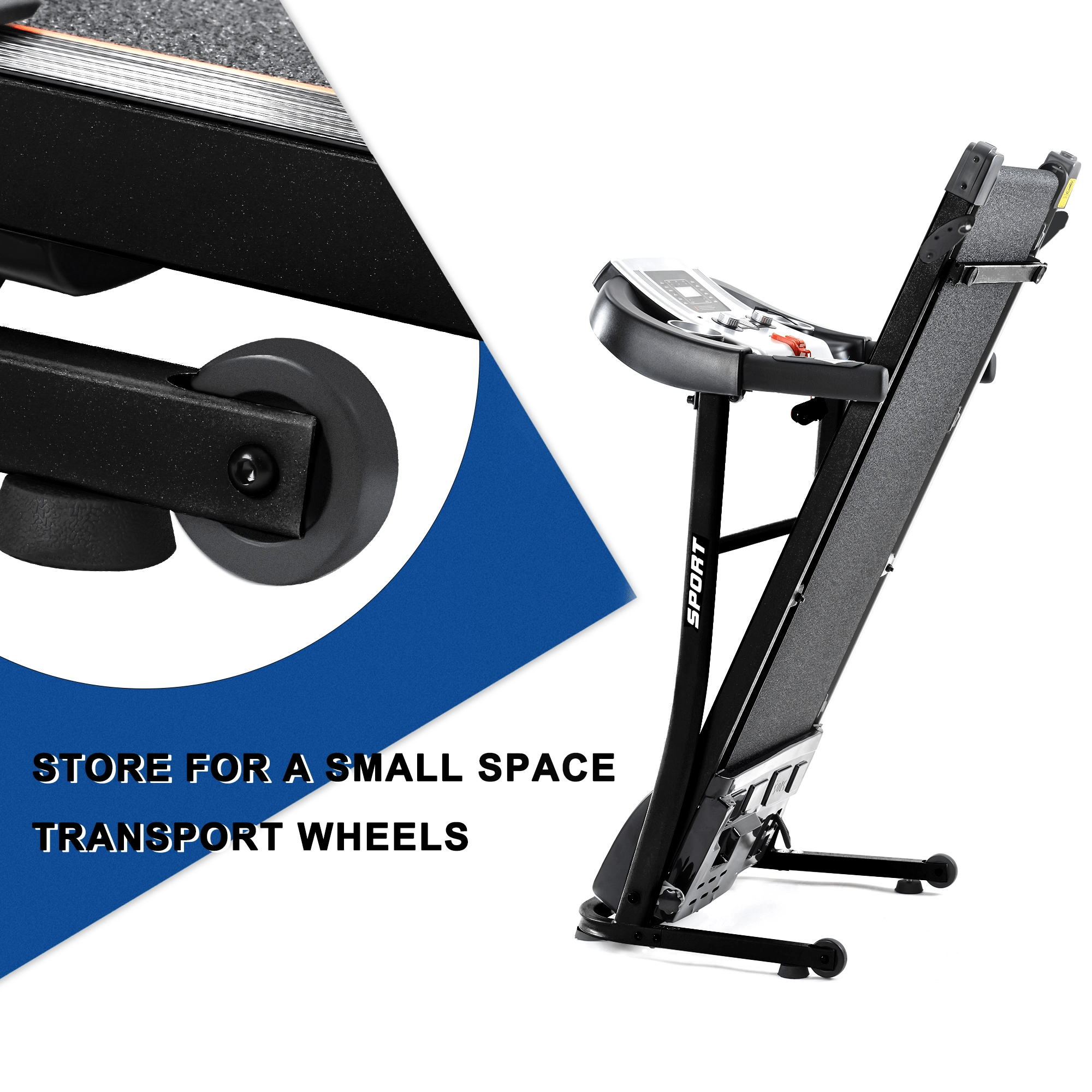 Folding Treadmill with Safety Lock with LCD Monitor