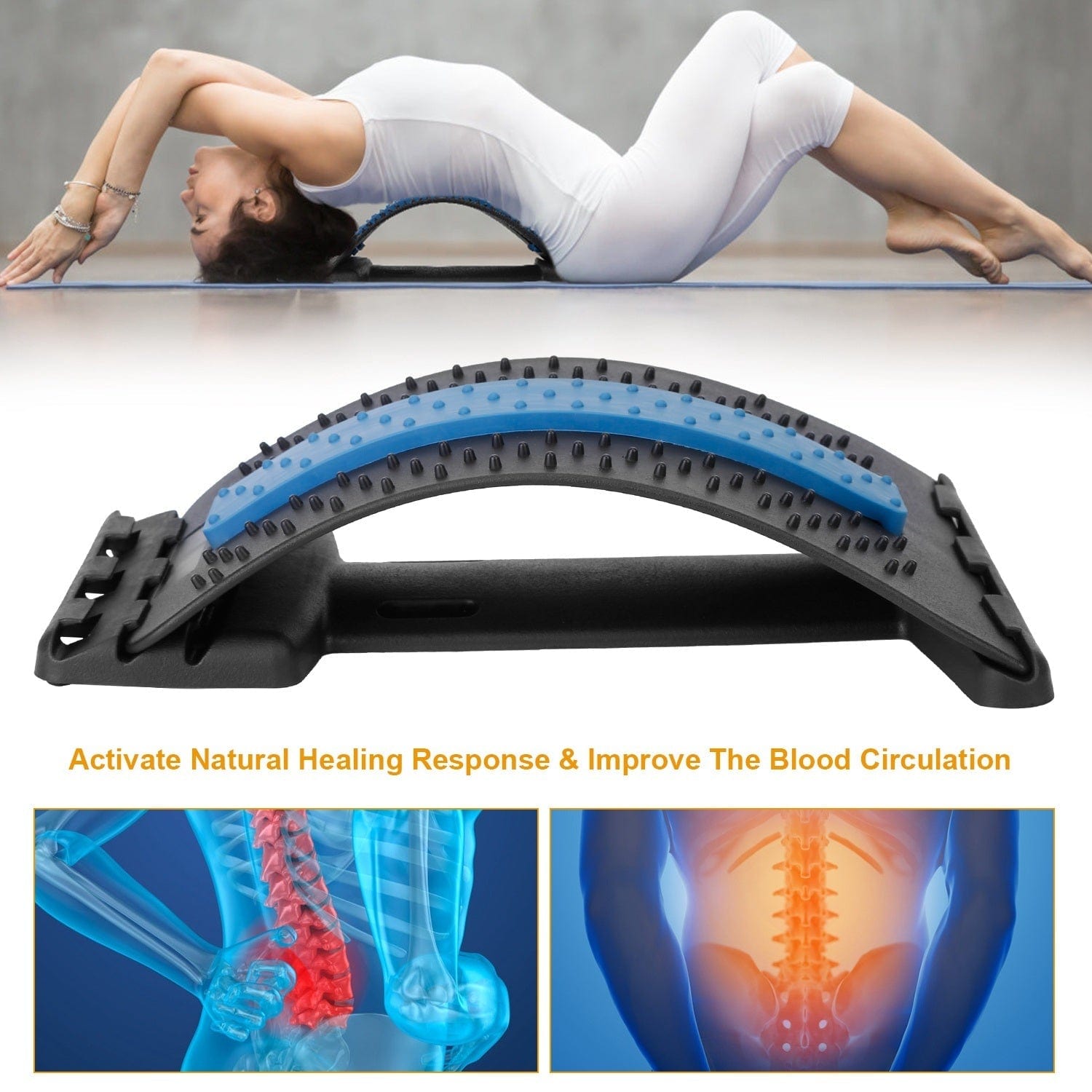 Back Massage Stretching Device Multi-Level Lumbar Spinal Support