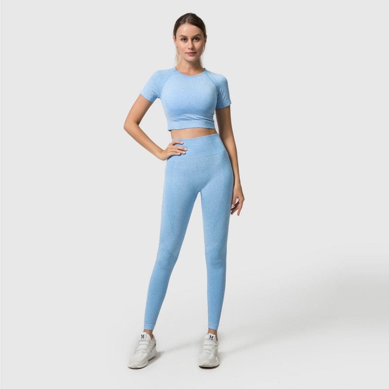 3PCS Seamless Women's Sportswear Yoga Set Workout Gym Clothing Fitness