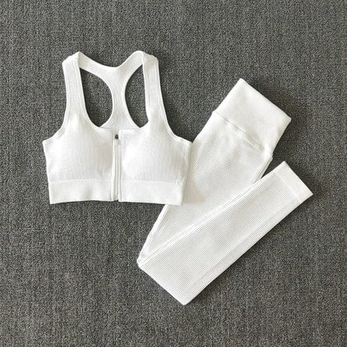 Seamless Yoga Set Workout Shirts Sport Pants Bra Gym Clothing
