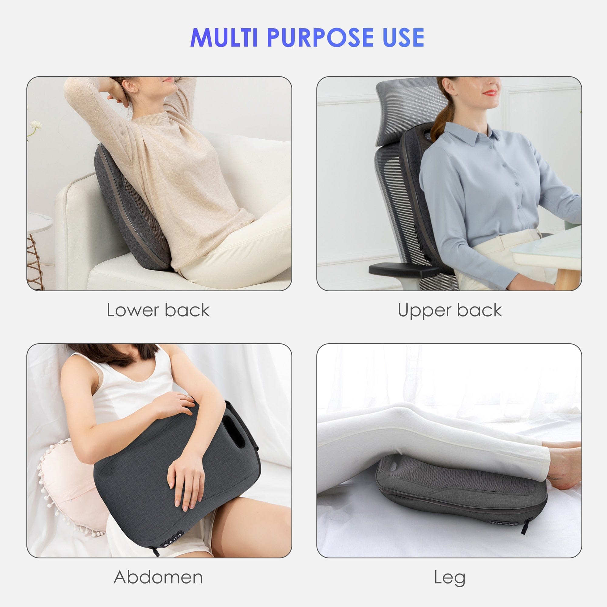 "Improved Wireless Back Massager with Heat - Rechargeable Shiatsu Chair Pad, Adjustable Massage Intensity" - Comfortable Neck and Body Massager online | Shop Now!