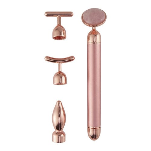 4 in 1 Vibrating Rose Quartz Roller Face Roller Eye Massager Jade