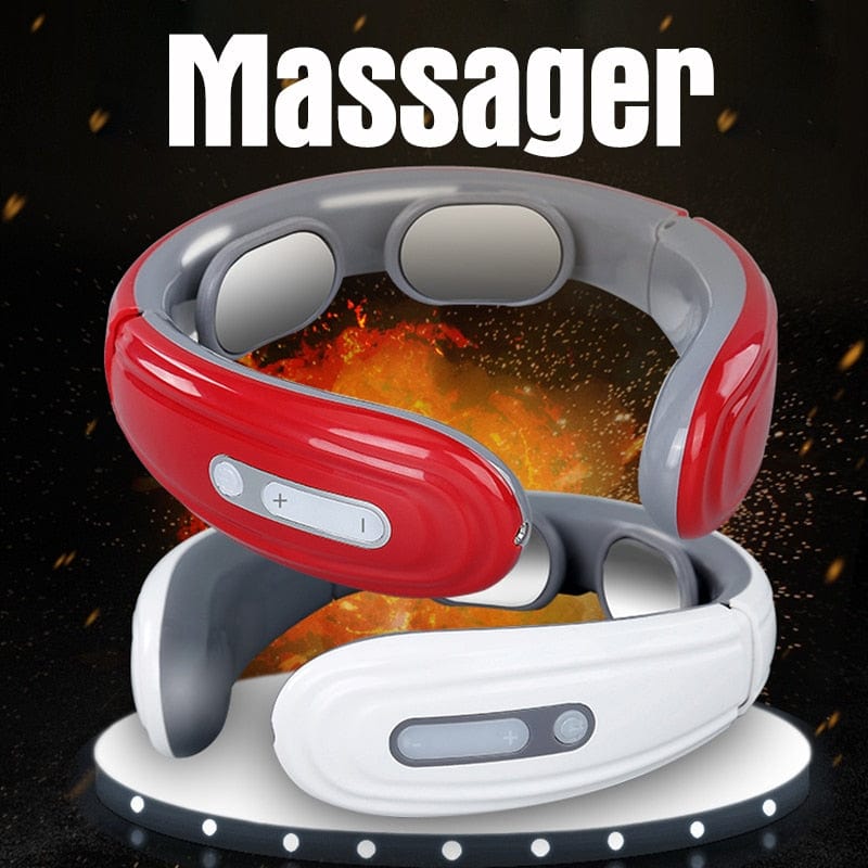 Electric Neck Massager Pulse Back 6 Modes Heating Shoulder EMS Muscle