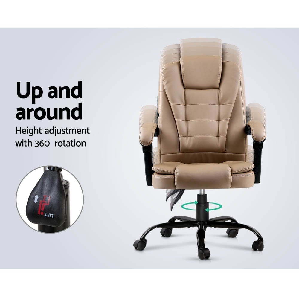 Artiss Massage Office Chair PU Leather Recliner Computer Gaming Chairs