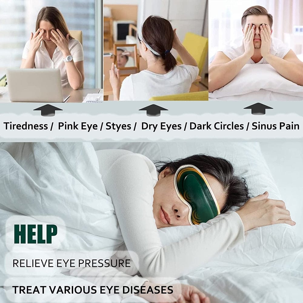 Electric Heated & Vibration Eye Massager Sleep Eye Mask Relieve Eye