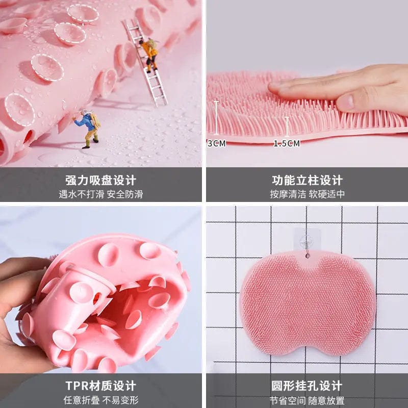 Exfoliating Shower Massage Brush Bathroom Anti-skid Mat Silicone Foot Brush Lazy Man's Magic Tool for Rubbing Bath Bathing Tools