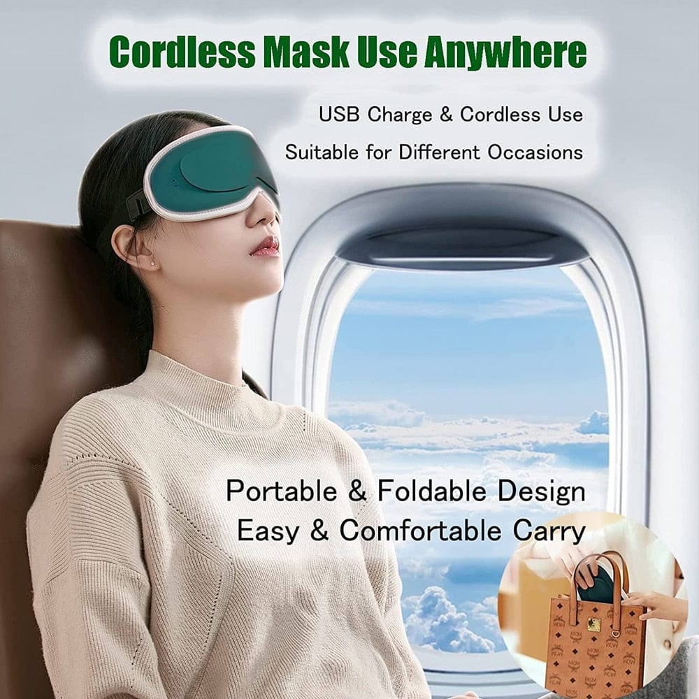 Electric Heated & Vibration Eye Massager Sleep Eye Mask Relieve Eye