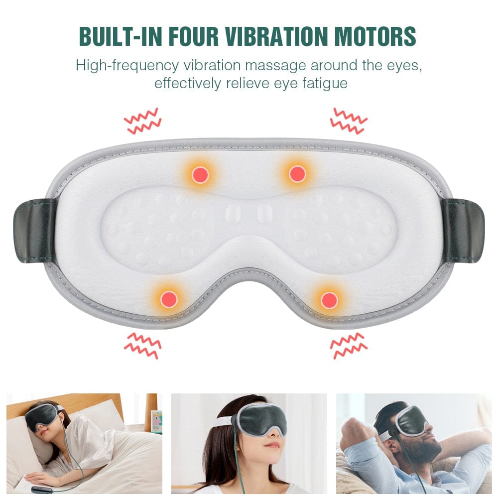 3D Heated Eye Mask Electric Portable Eye Massager Blindfold USB