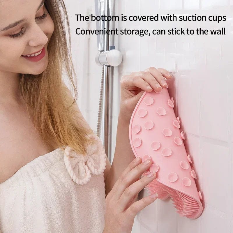 Silicone Exfoliating Shower Massage Scraper Non-Slip Bath Scrub Pad Foot Wash Brush Bathroom Tool Mat Rub Back Sucker Brushes