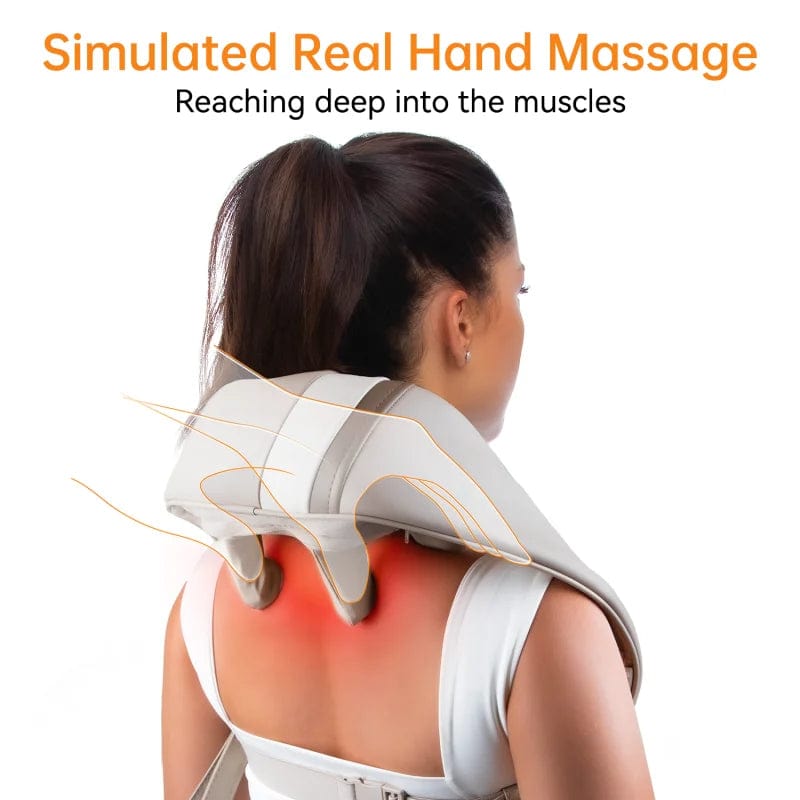 Mebak Massager for Neck And Back Trapezius Neck Cervical Back Massage Shawl Wireless Neck And Shoulder Kneading Massage Pillow
