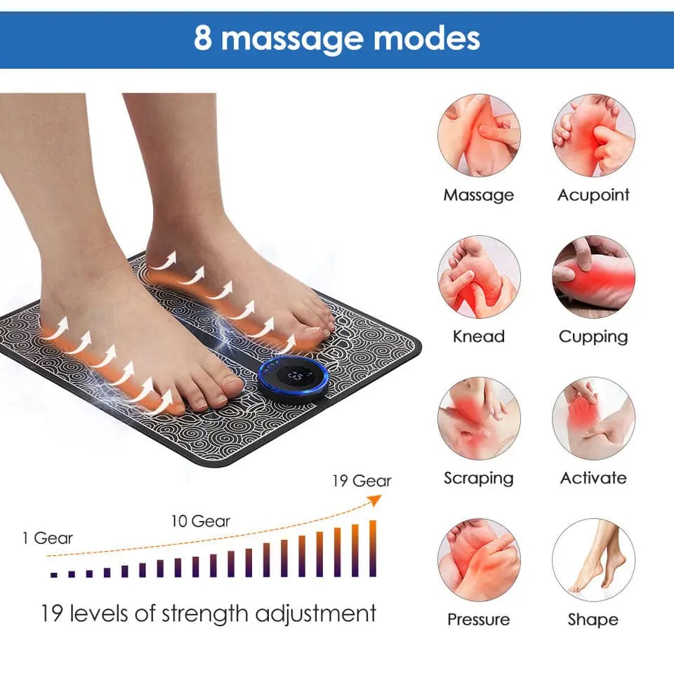 Foot Massage Mat Massager Feet Ems Calf Electric Tool Device Blood Circulation Spa Exerciser Insoles Myostimulator Machine Detox