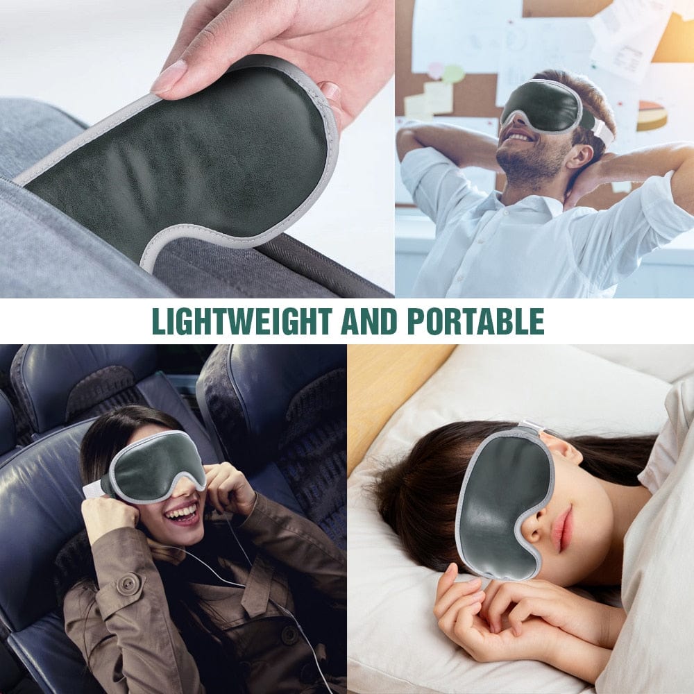 3D Heated Eye Mask Electric Portable Eye Massager Blindfold USB