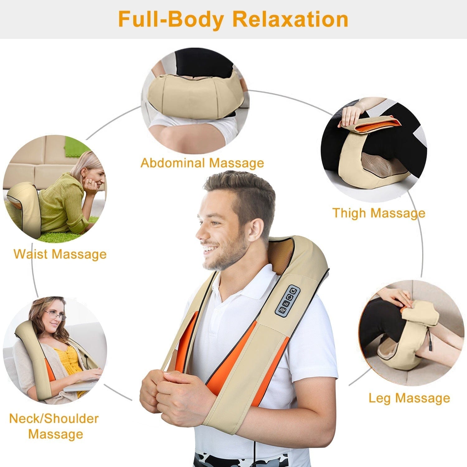 Neck Shoulder Massager Electric Back Massage Cape with Heat Deep