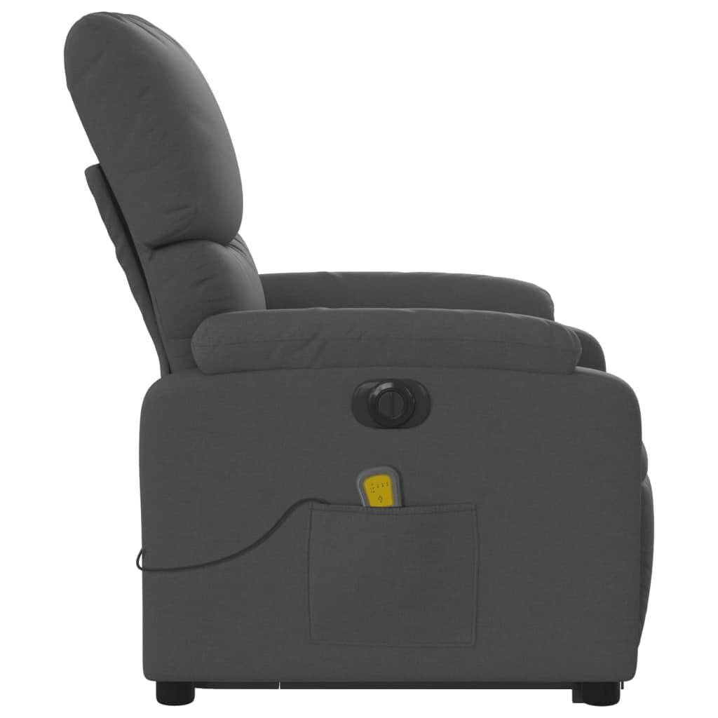 vidaXL Electric Stand up Massage Recliner Chair Dark Gray Fabric