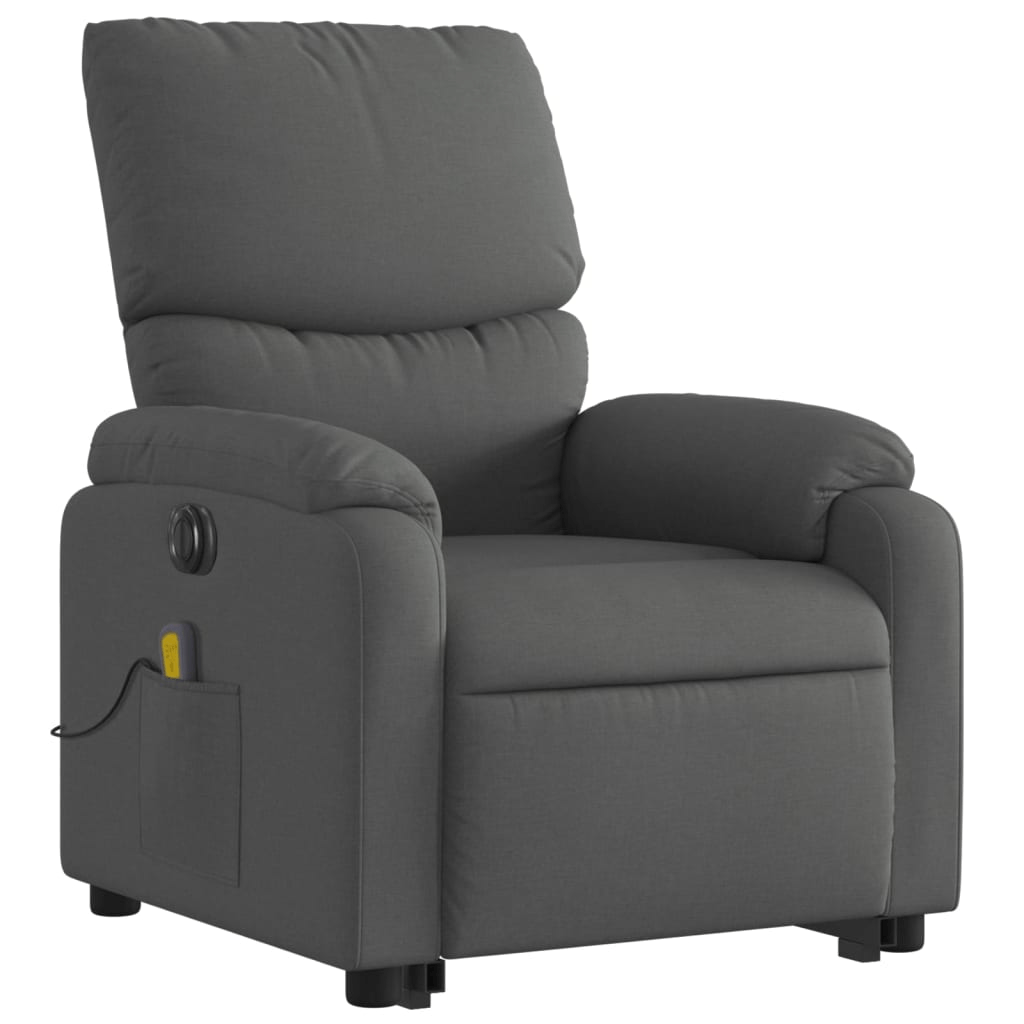 vidaXL Electric Stand up Massage Recliner Chair Dark Gray Fabric