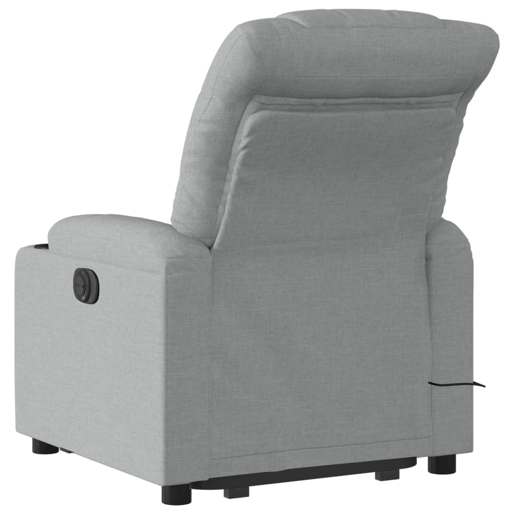 vidaXL Electric Stand up Massage Recliner Chair Light Gray Fabric