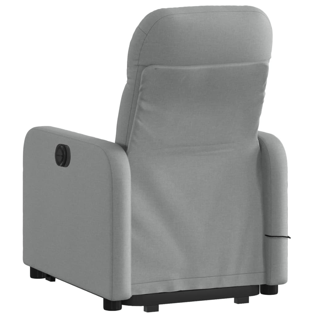 vidaXL Electric Stand up Massage Recliner Chair Light Gray Fabric